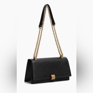 Leather black flap bag